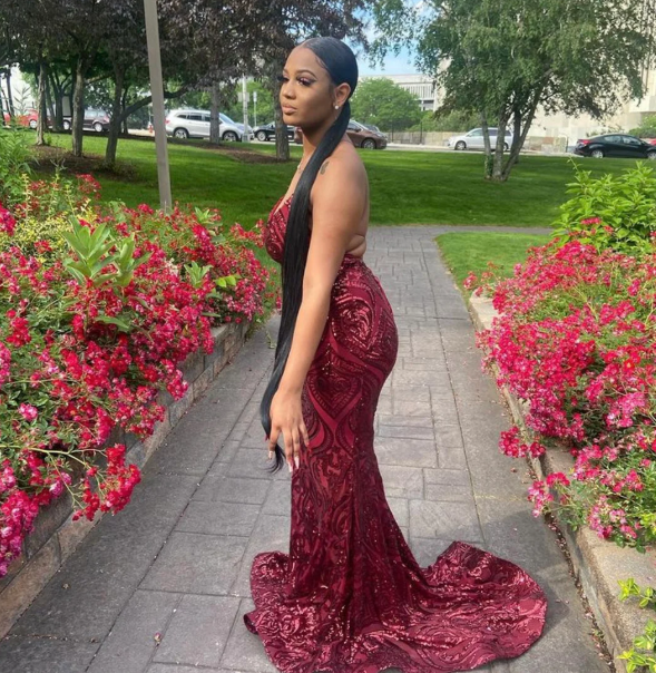 Sexy Burgundy Mermaid Prom Dresses Straps Glitter Sequins Evening Dress cc1182