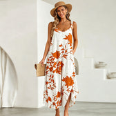 Floral Spaghetti Strap A-Line Maxi Dress 9
