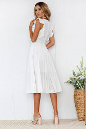 Butterfly Ruffle Sleeve Lace Midi Dress - 2 Colors - View 4