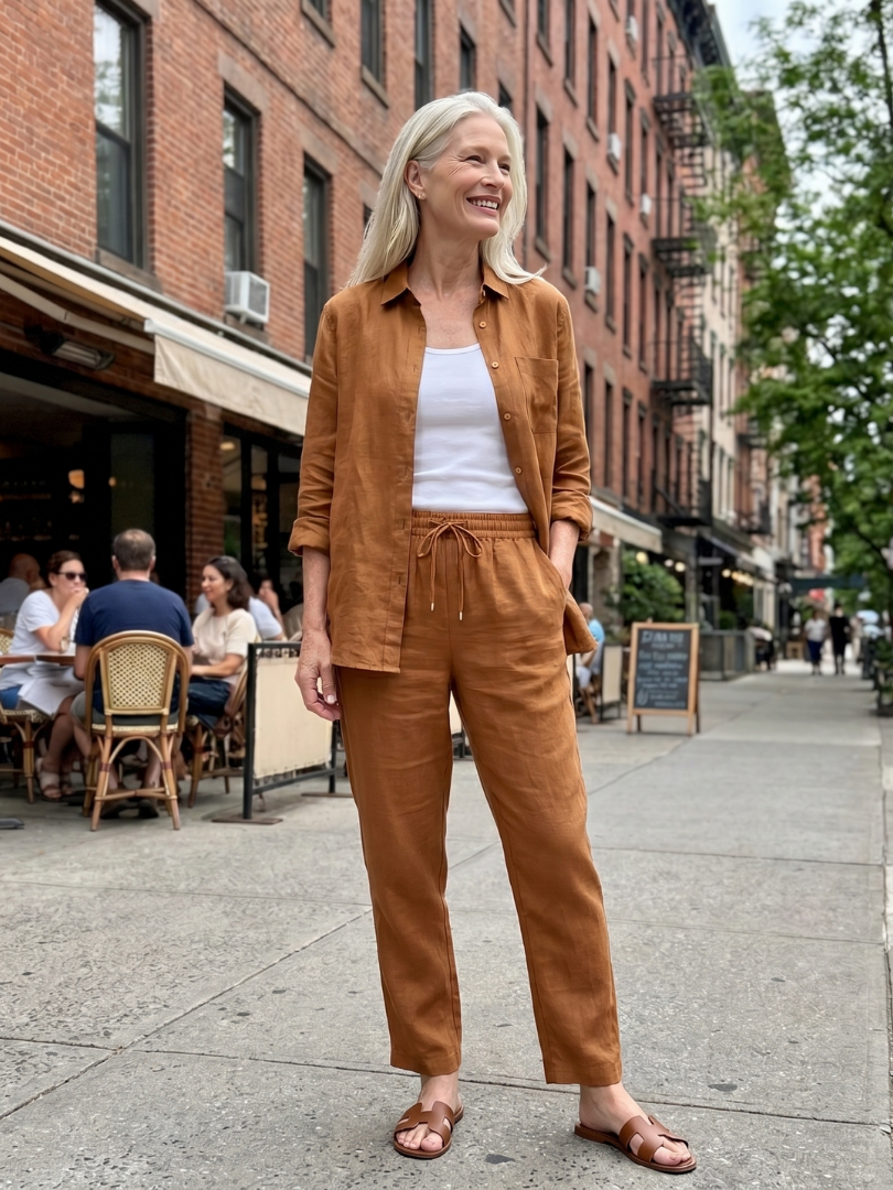 Long Sleeve Shirt and Tapered Pants Two Piece Set