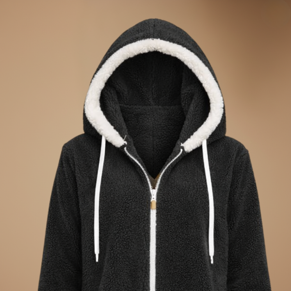 Women's Loose-Fit Fleece Hooded Jacket