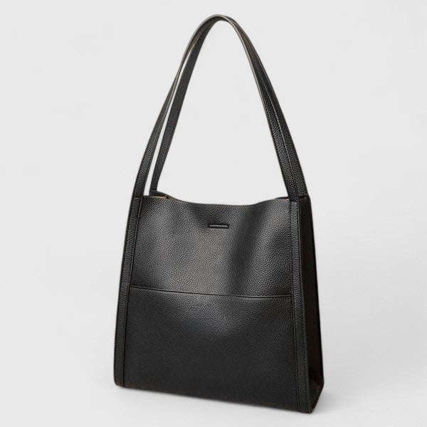 Faux Leather Structured Shoulder Tote Bag