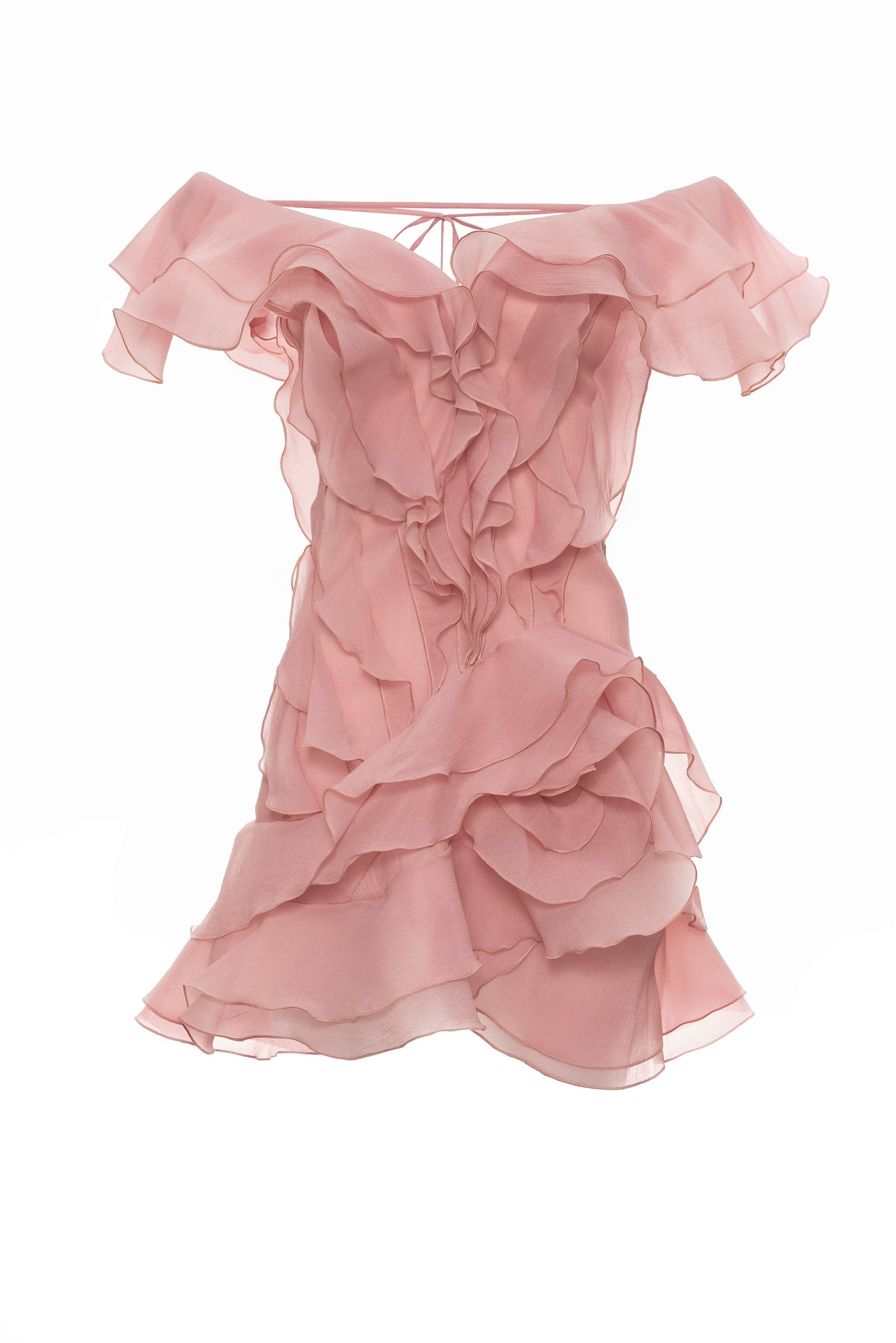 MILANO RUFFLE MINI DRESS PINK Pink