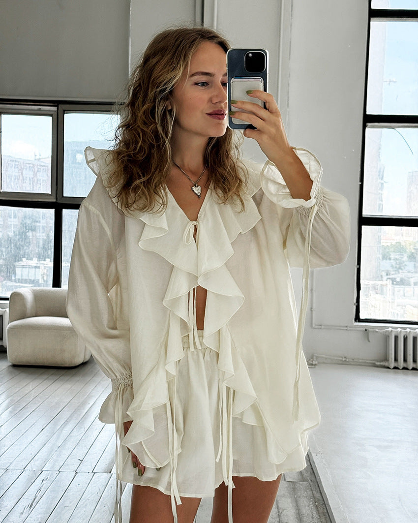 Ryder Ruffle Co-ord - Beige