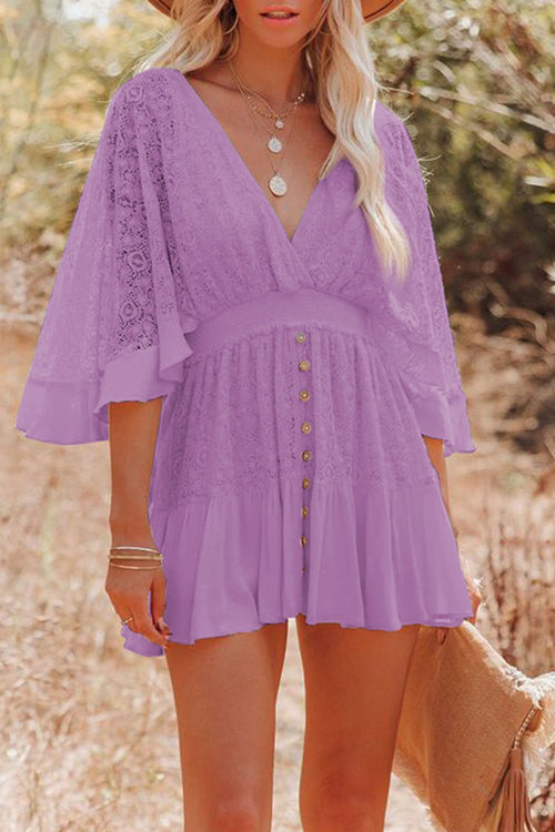Dreamy Date Lace V-Neck Mini Dress - 7 Colors - View 7