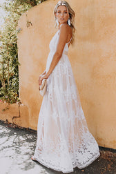 Angel in Disguise Lace Floral Backless Maxi Dress - 3 Colors - View 2