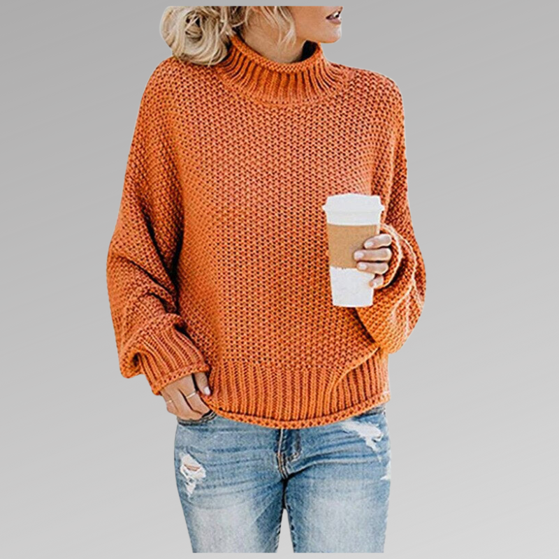 Turtleneck Long Sleeve Chunky Knit Oversized Sweater
