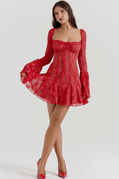 Days of Beauty Lace Long Sleeve Mini Dress - 3 Colors - View 17