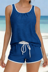 Sporty Tank Boyshorts Loose Fit Two Piece Swim Set