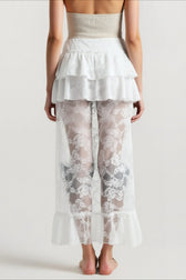 Lace Asymmetric Bodycon Skirt
