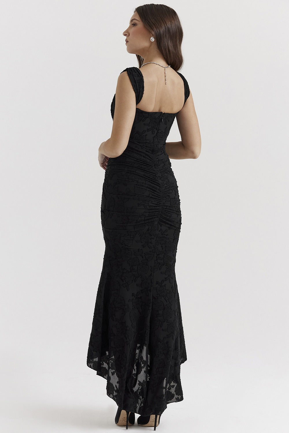 Print Cami Bandeau Backless Mermaid Lace Dress