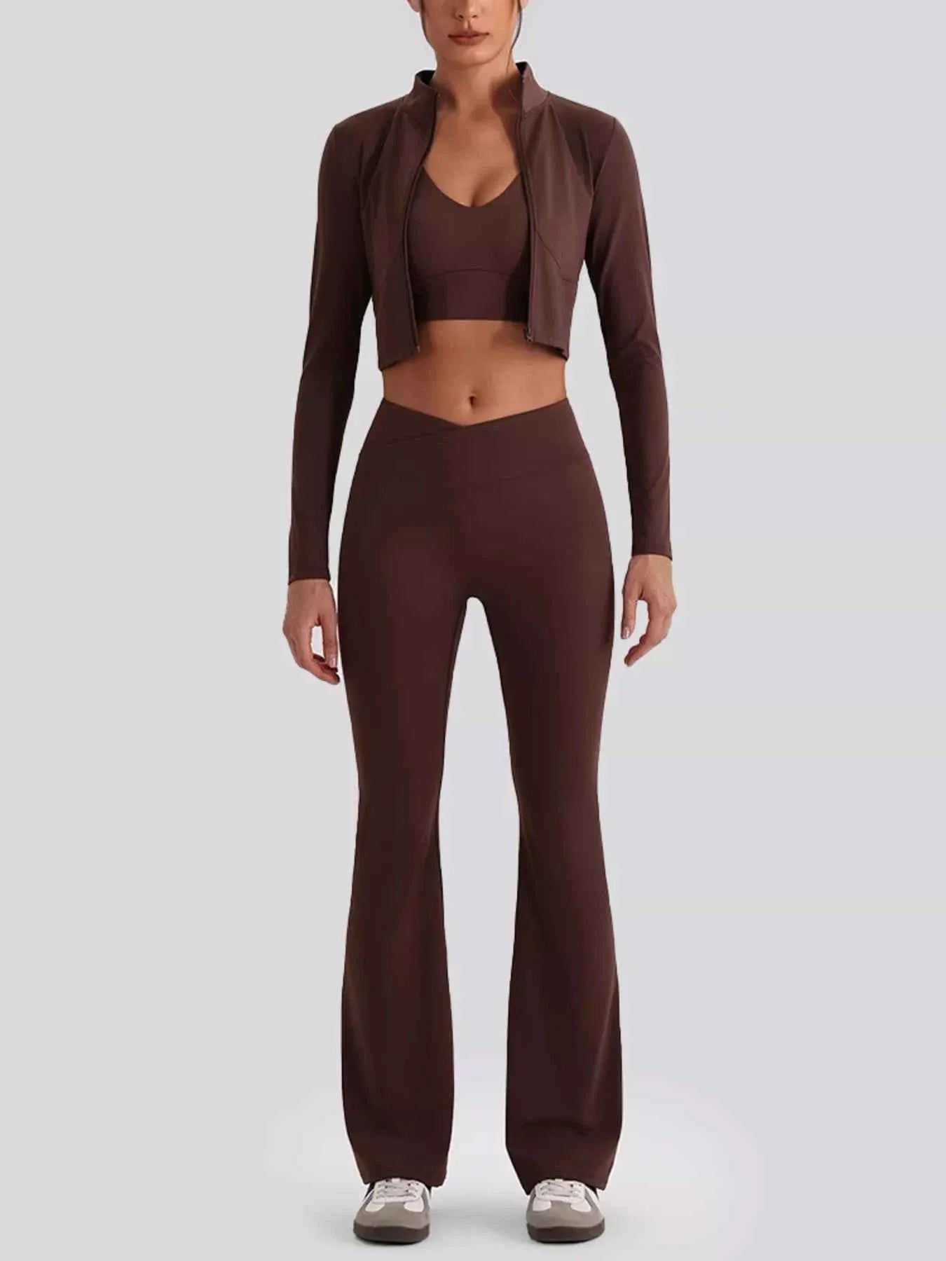 Seamless Criss-Cross V-Neck Tank and Leggings Active Set
