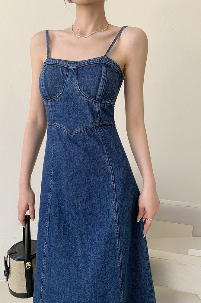 Shaped Fit Maxi Denim Dress