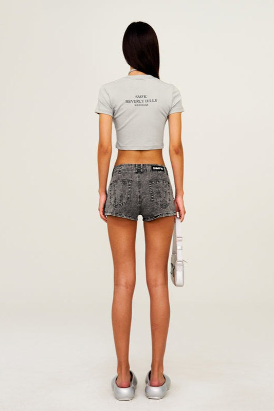 Cropped Fitted Crewneck T-Shirt