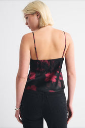 Contrast Lace Backless Cami Top