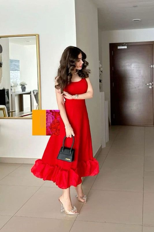 Beautiful Red Knee Length Prom Dress Party Evening Gown cc1620