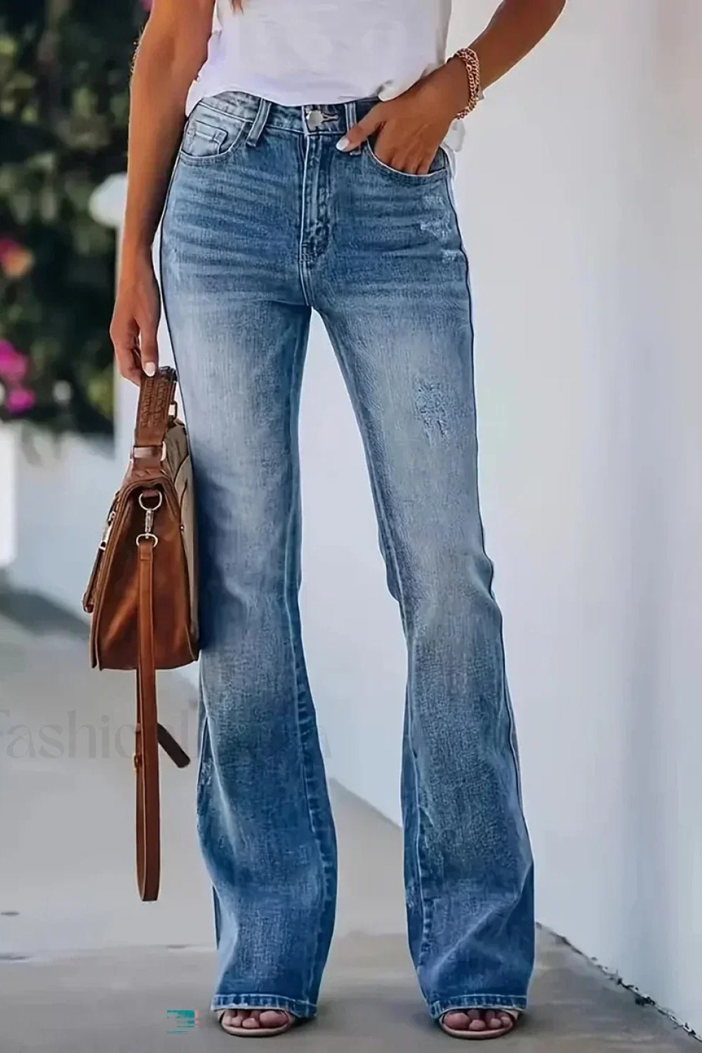 High-Waist Flared Denim Jeans