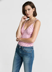Polka Dot V Neck Cami Top