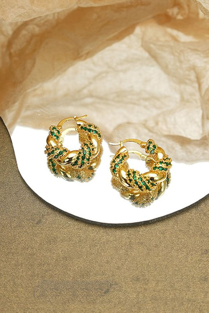 Geometric Rhine Stones Earrings