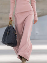 Knit Collared Long Sleeve Zip Front Maxi Dress 10