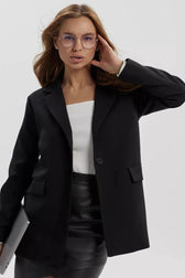 Lightweight Single Button Draped Blazer