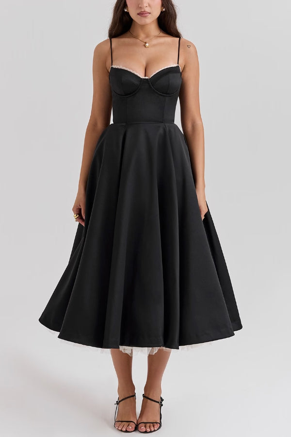 Lorraine Premium Strapless V Neck Sleeveless Tutu Maxi Dress Boutique Edit