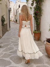 Bow Detail Cami Top Ruched Skirt Set
