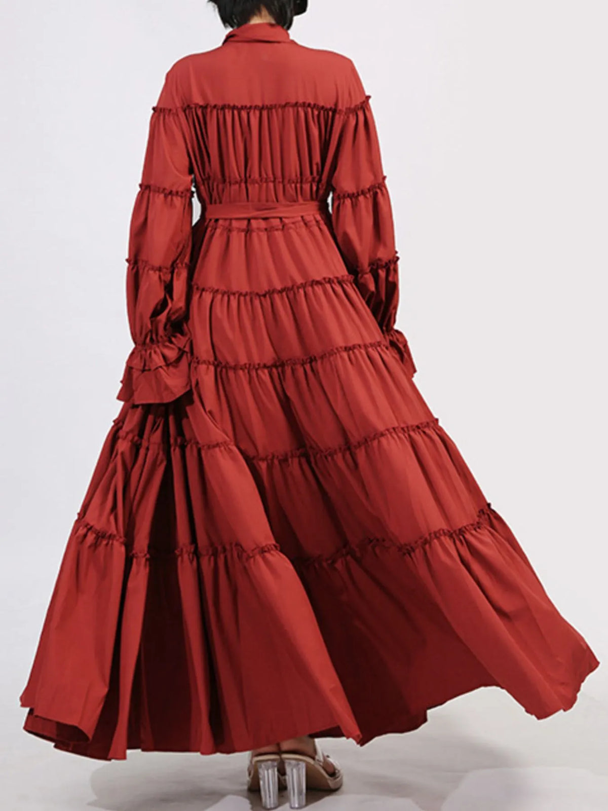 Tiered Tie Waist Maxi Dress