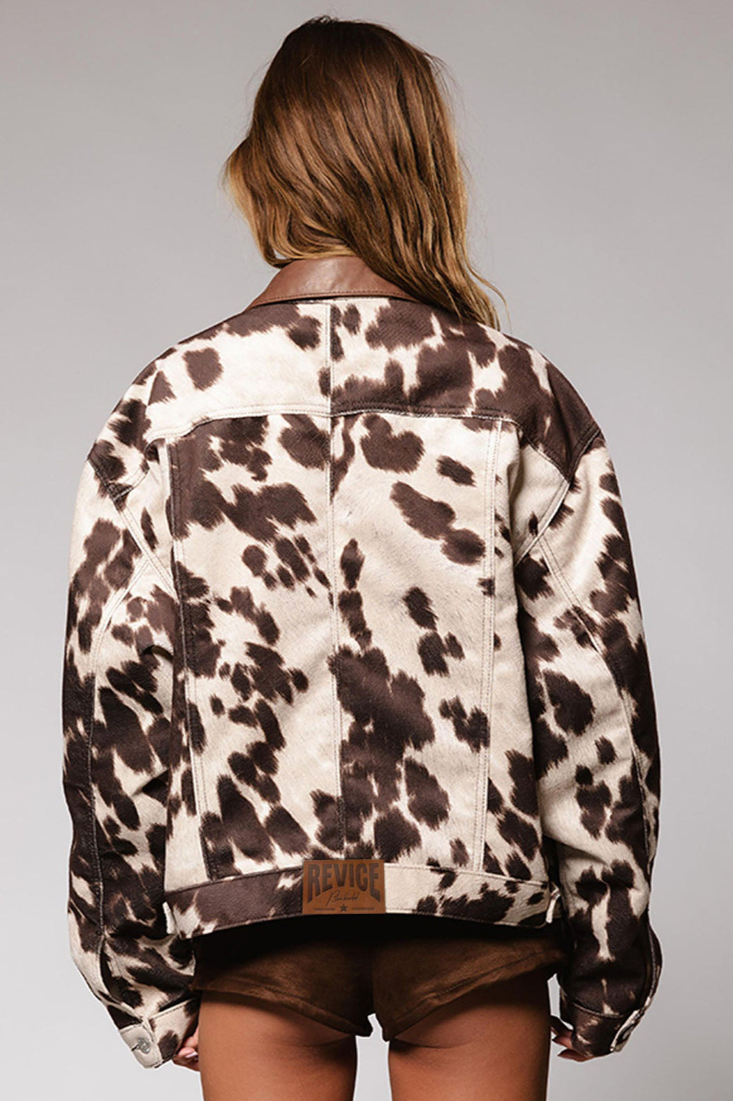 Camouflage Colorblock Denim Coat