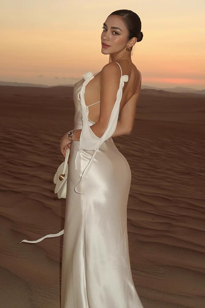 Cami Edition Backless Maxi Silk Dress