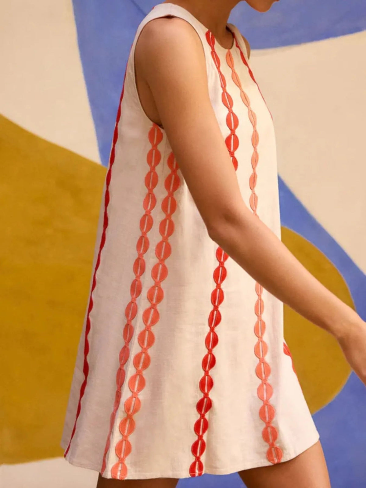 Sleeveless Geometric Print Mini Dress