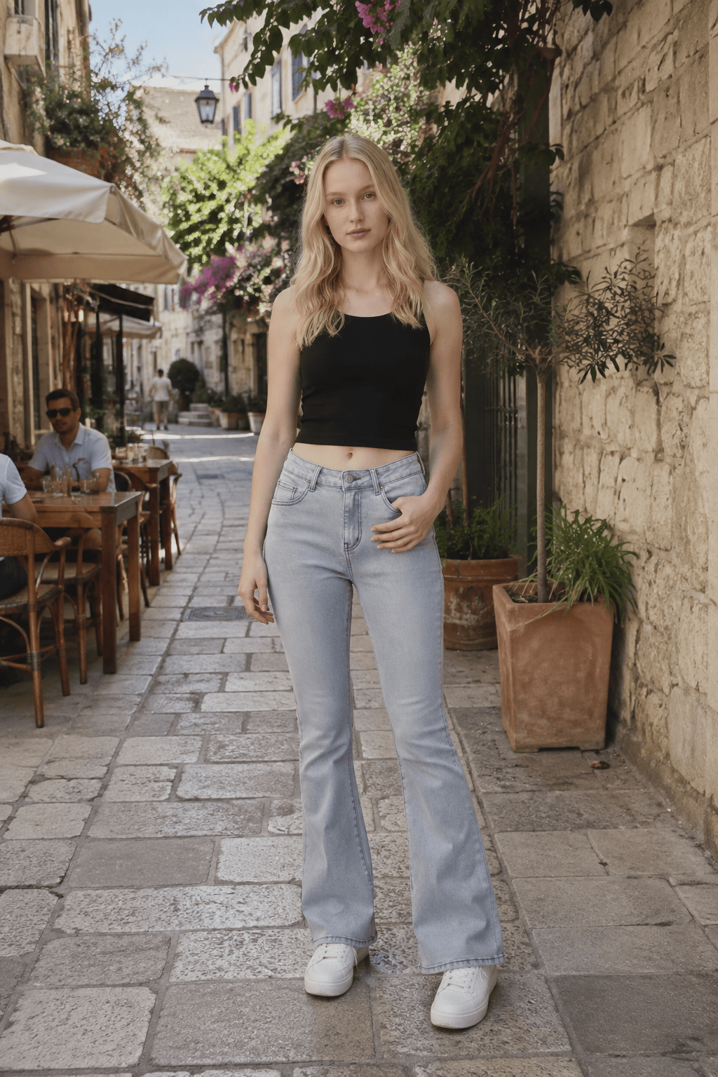 High-Waist Denim Jeans