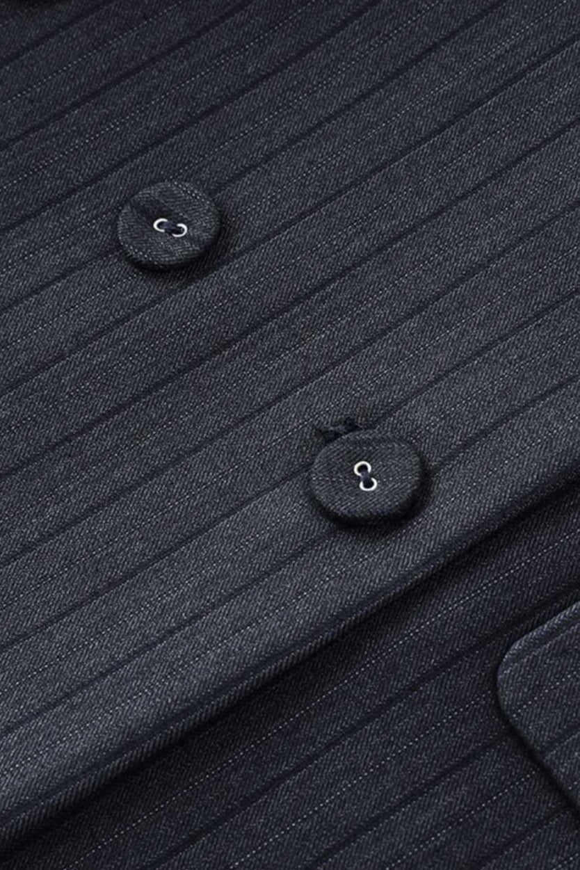 Elegant Striped Notch Blazer