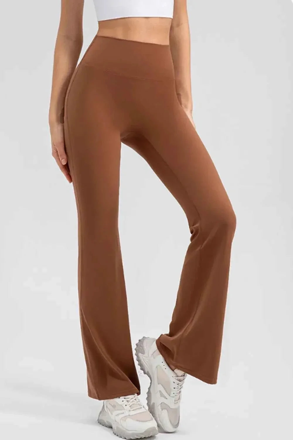 Wide Waistband High Waist Bootcut Flare Active Leggings 6