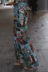 Jacquard Vintage Multi Pocket Stylish Cargo Pants