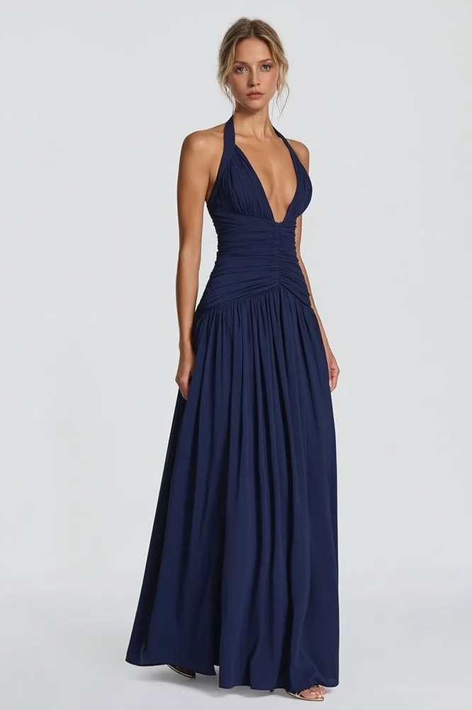 Halter Backless Slit Bodycon Party Dress