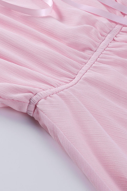 Asymmetric Ruched Chiffon Belted Waist Skirt Set