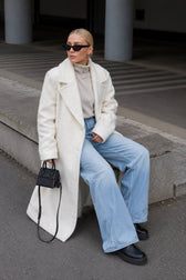 Fleece Lapel Long Sleeve Cozy Overcoat