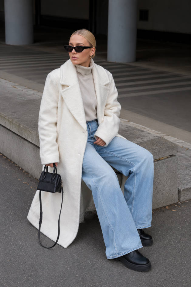 Notch Lapel Long Sleeve Textured Fleece Longline Overcoat 3