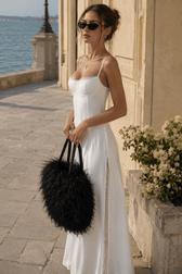 Low Cut Lace Trim Waist Cinch Slip Dress