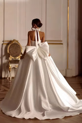 Elegant Satin Beaded Wedding Dress