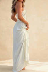 Elegant Pleated Stylish Strapless Maxi Dress