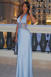 Halter-Neck Satin Dress