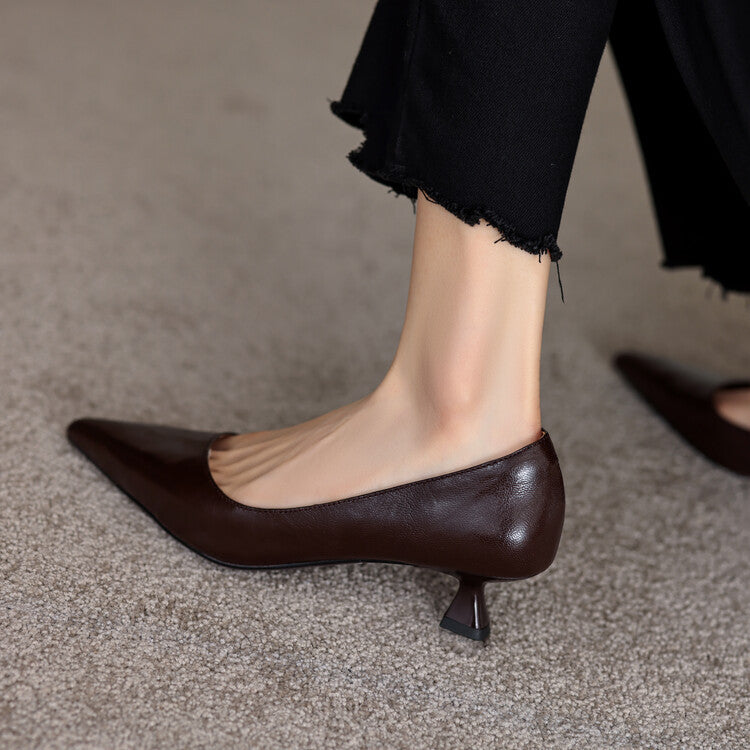 Pointed Toe Kitten Heel Pumps