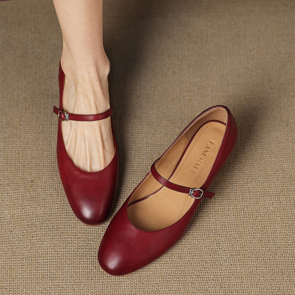 Square Toe Buckle Strap Block Heel Mary Jane Pumps