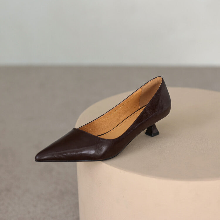 Pointed Toe Kitten Heel Pumps