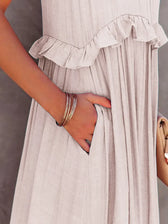 Halter Neck Sleeveless Tiered Ruffle Maxi Dress 10
