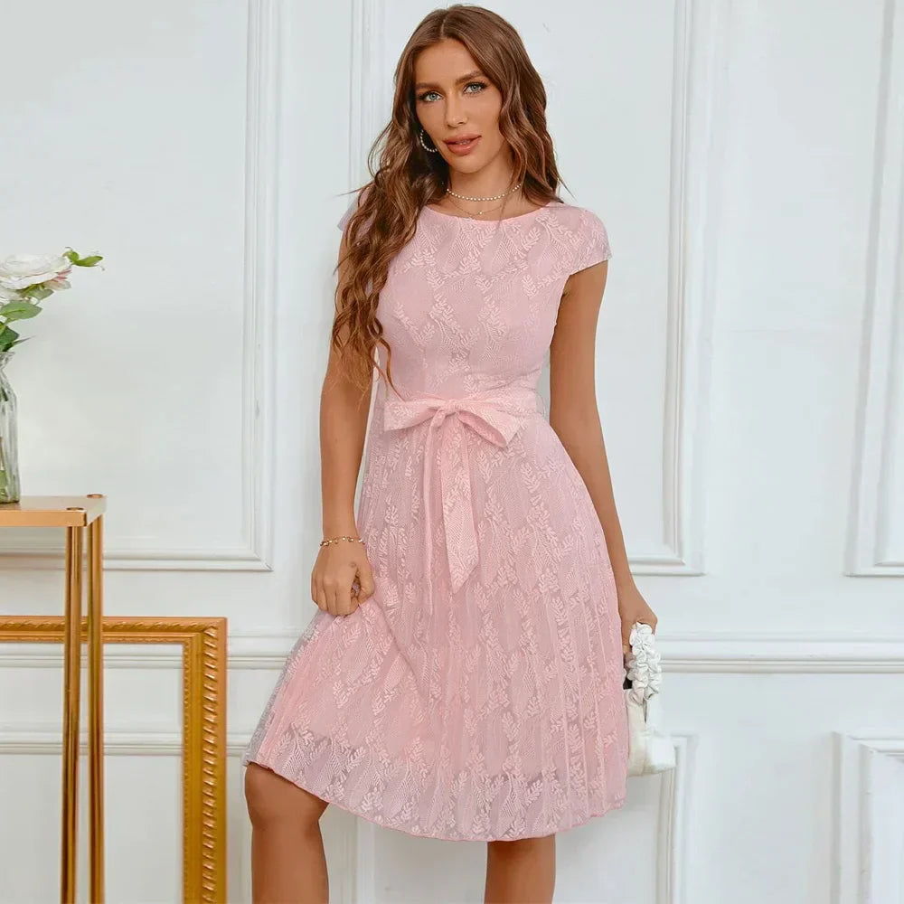 Amanecer Aesthetic Lace Cocktail Dress Premium Wardrobe Essential