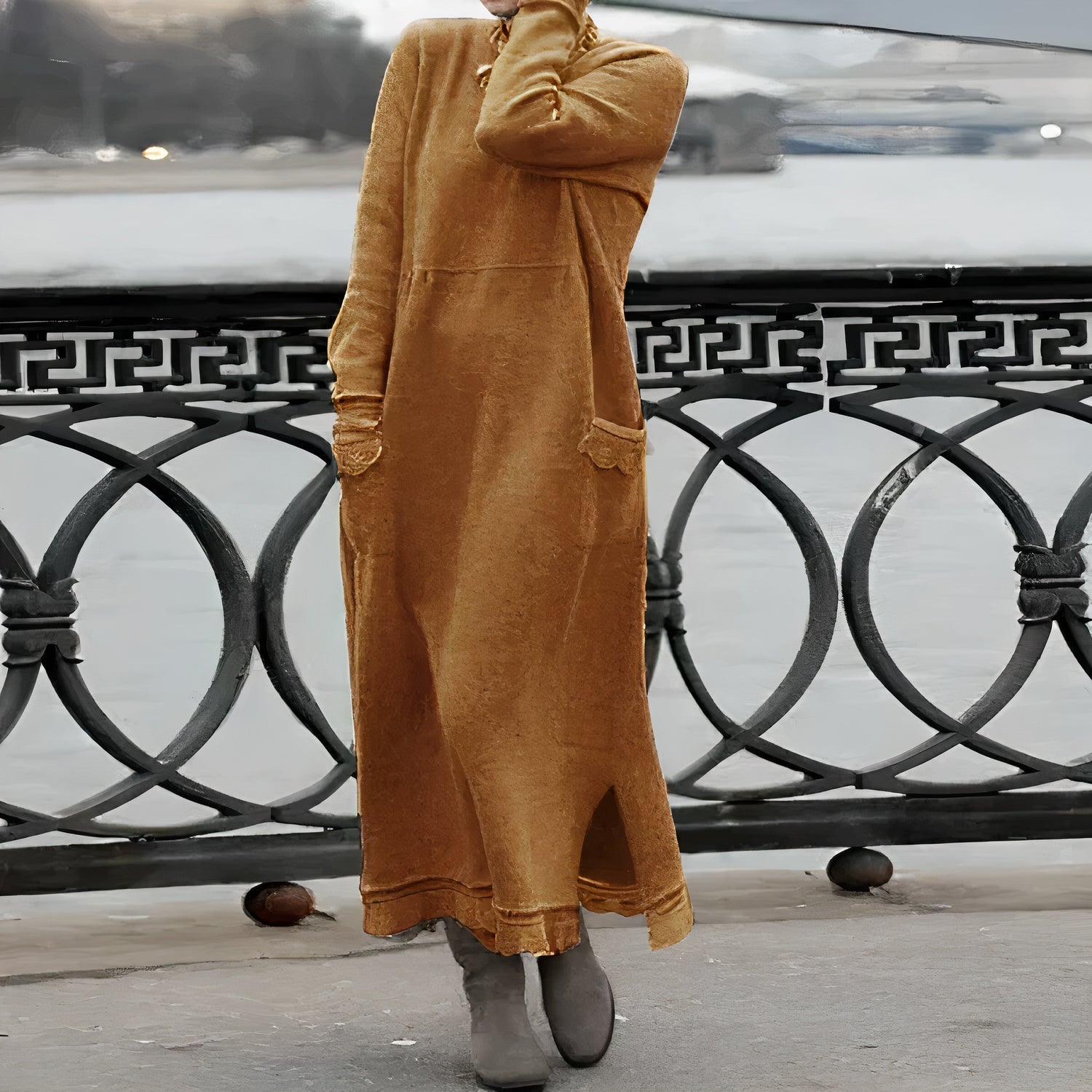 Zulema Elevated Warm and Casual Maxi Dress Premium Wardrobe Essential