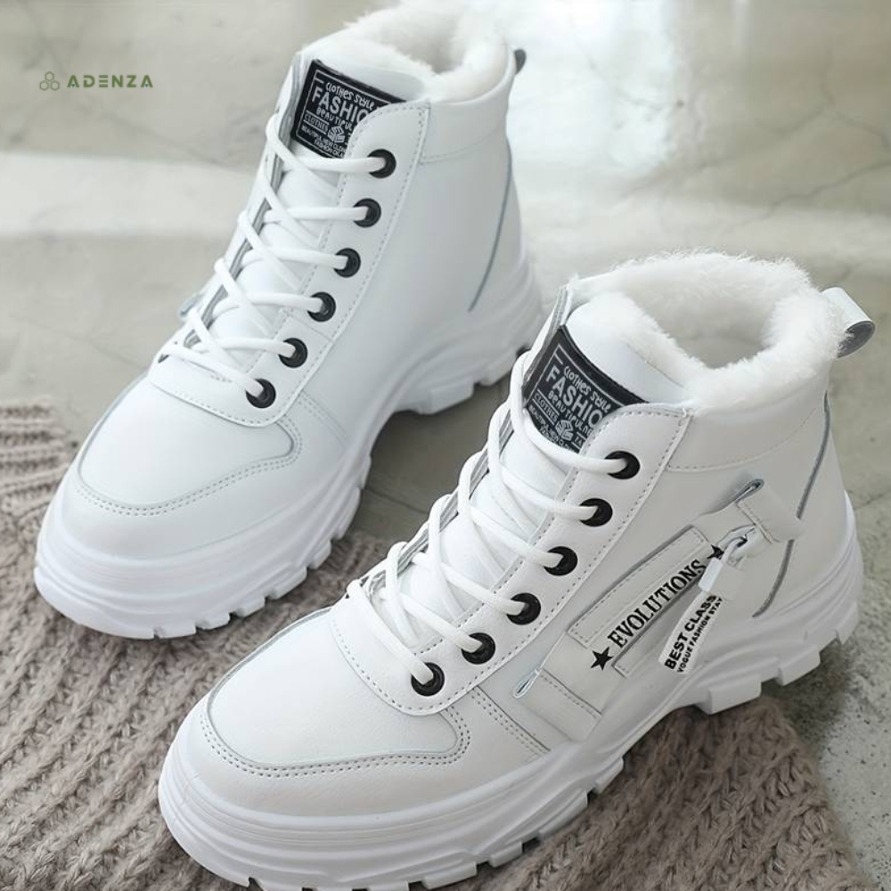 Lace Up Fleece Lined Platform High Top Sneakers